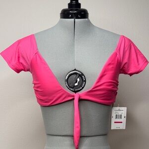Ingear Vibrant Pink Tie-Front Crop Top